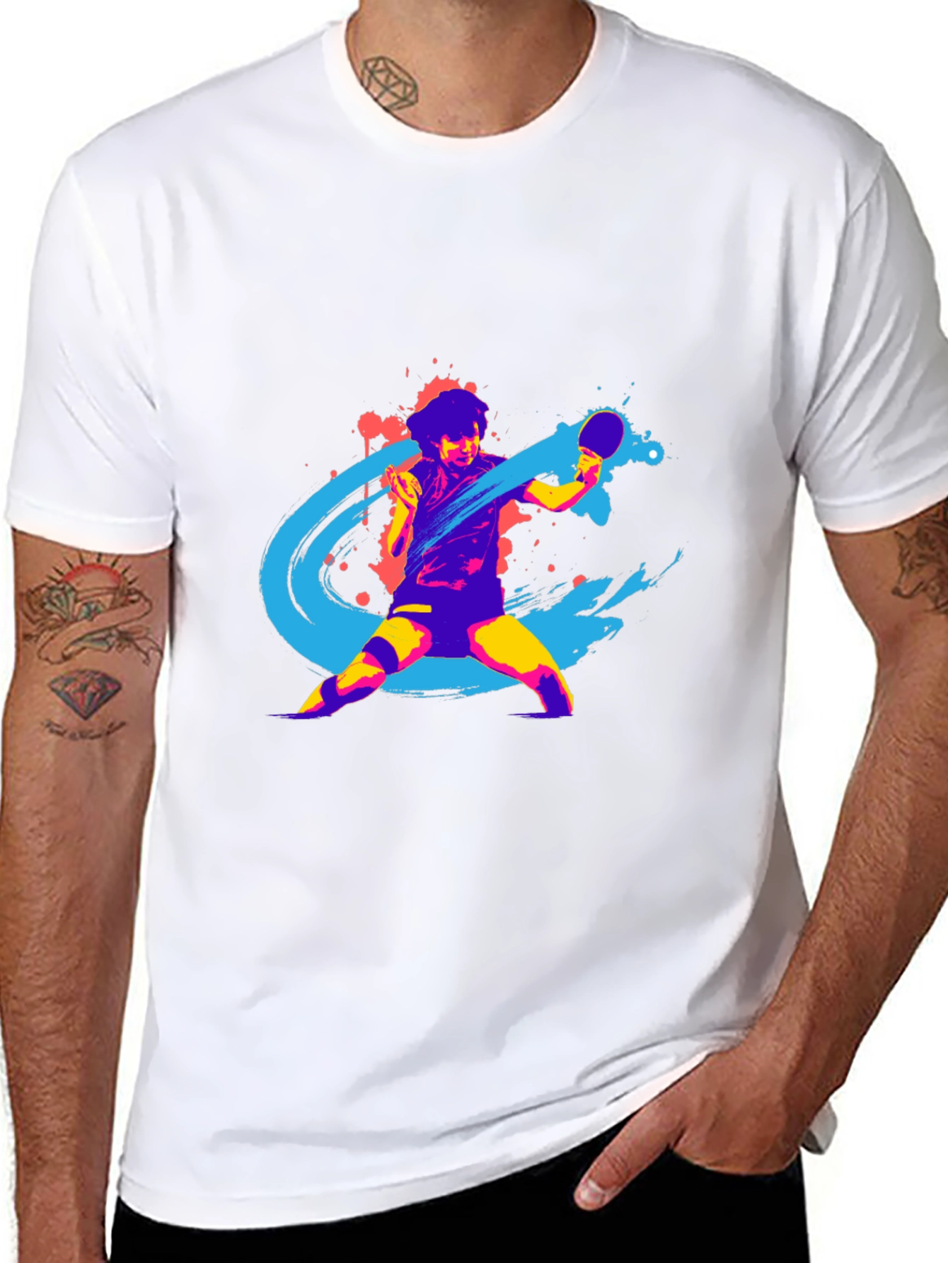 Mens Graphic Tee - Table Tennis Design