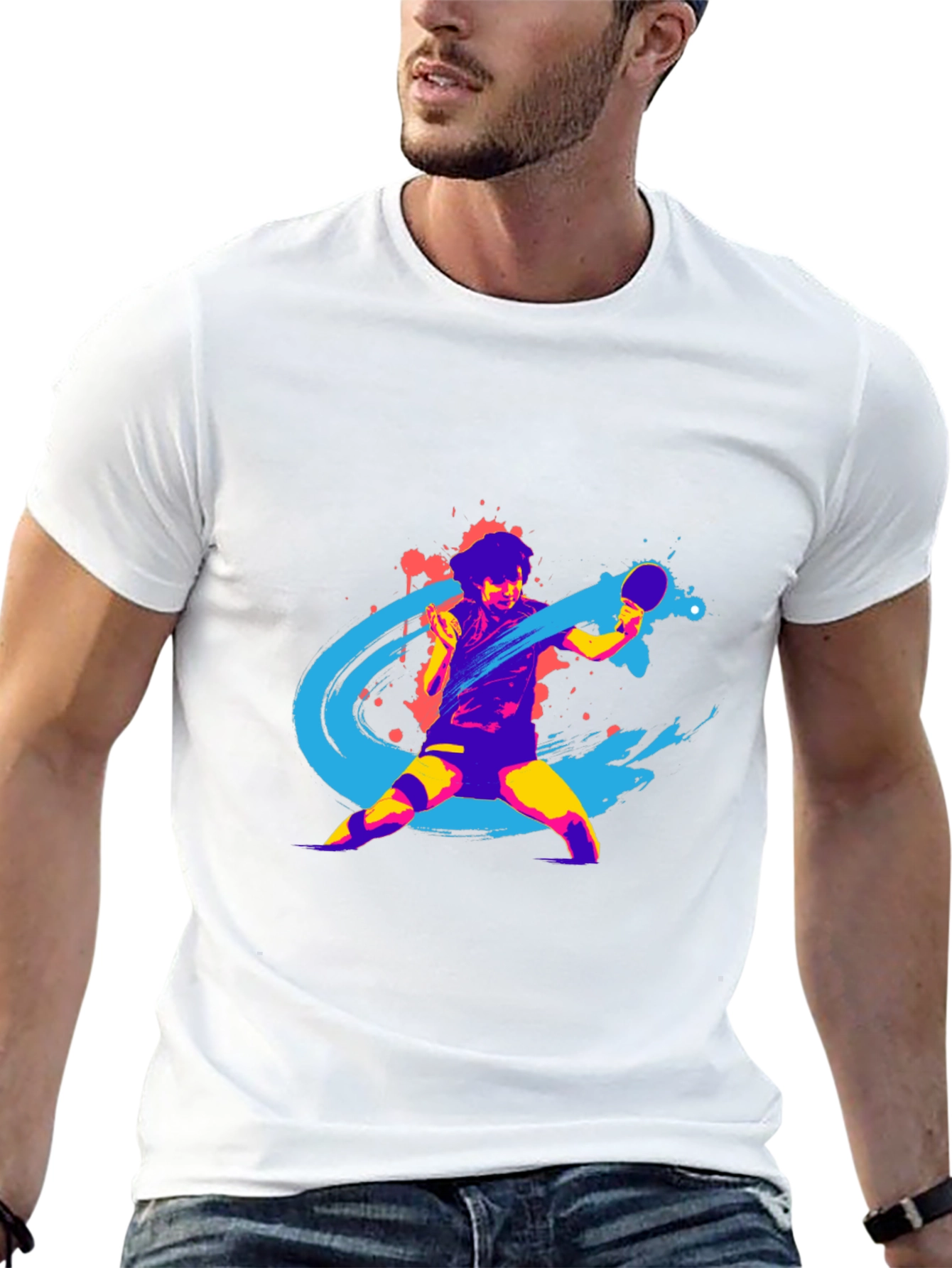 Mens Graphic Tee - Table Tennis Design