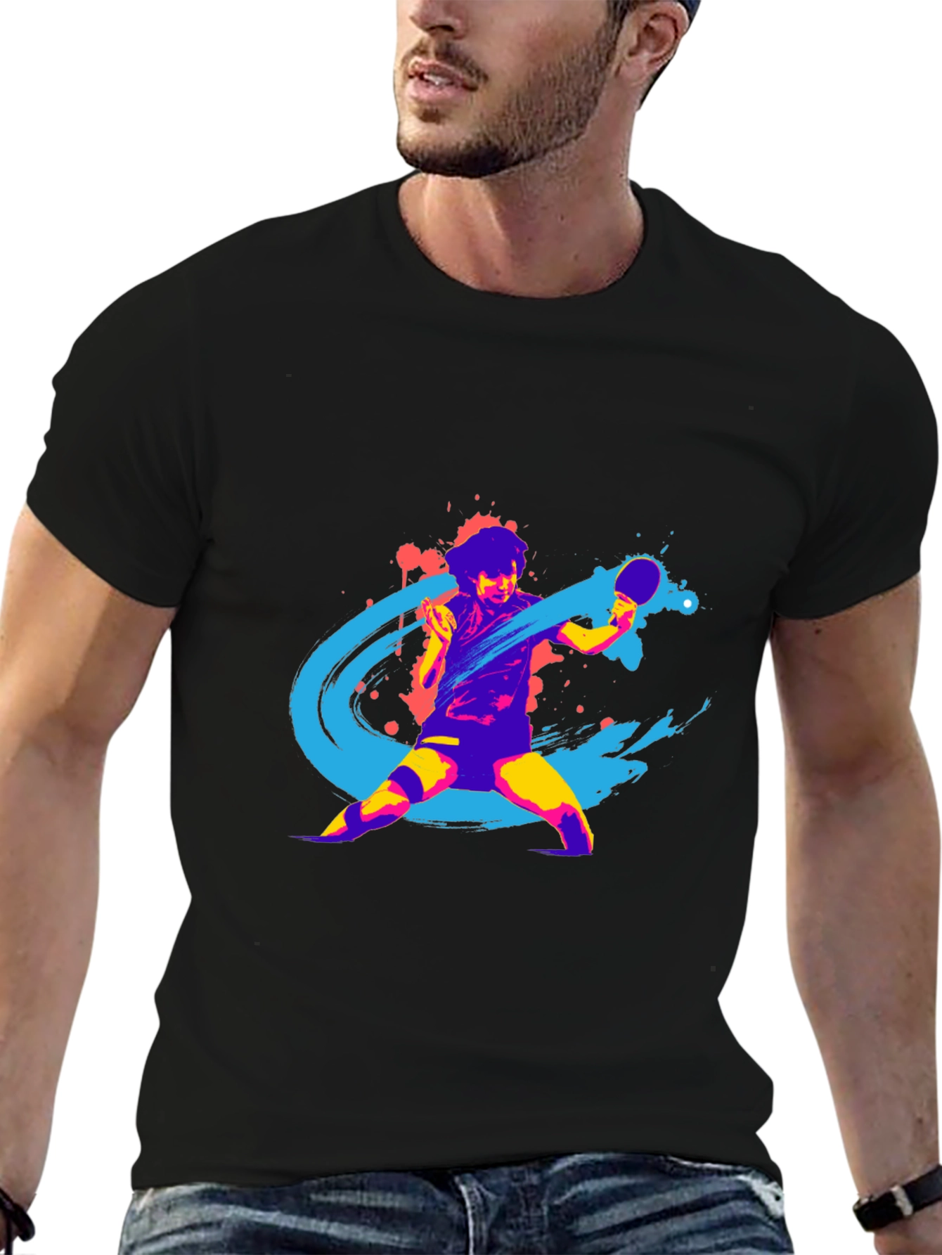 Mens Graphic Tee - Table Tennis Design