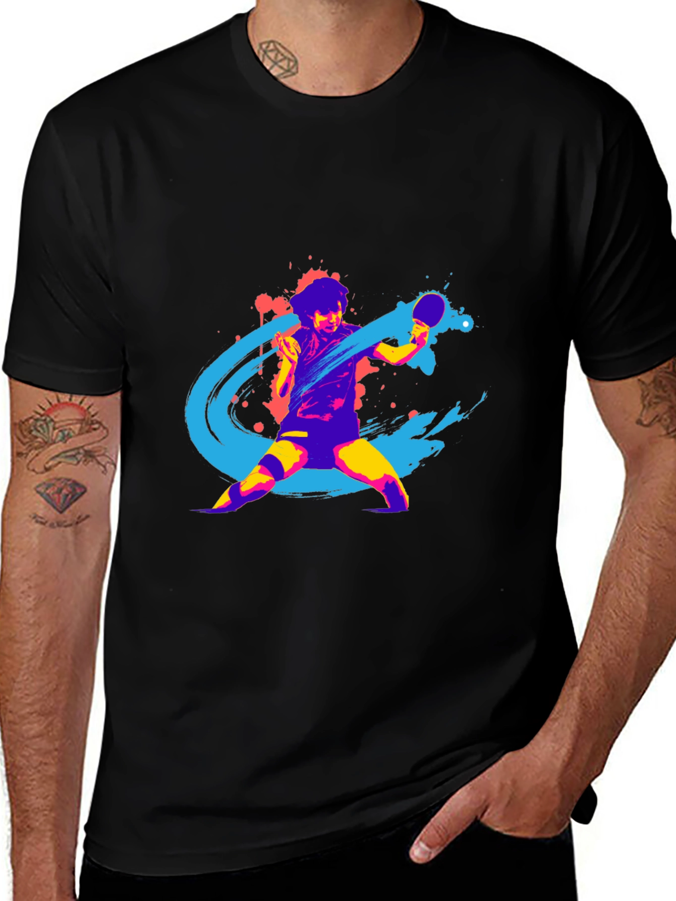 Mens Graphic Tee - Table Tennis Design