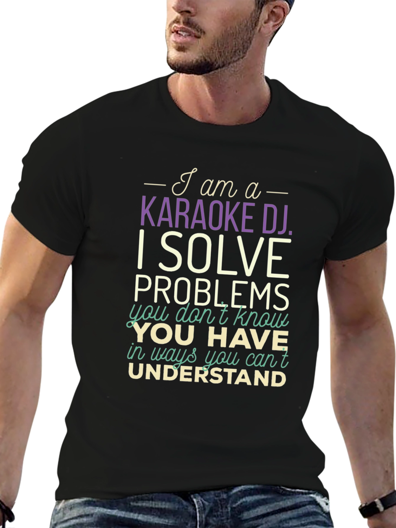 Karaoke DJ T-Shirt - I Solve Problems Funny Tee