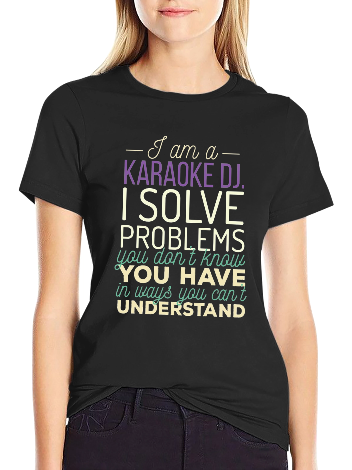 Karaoke DJ T-Shirt - I Solve Problems Funny Tee