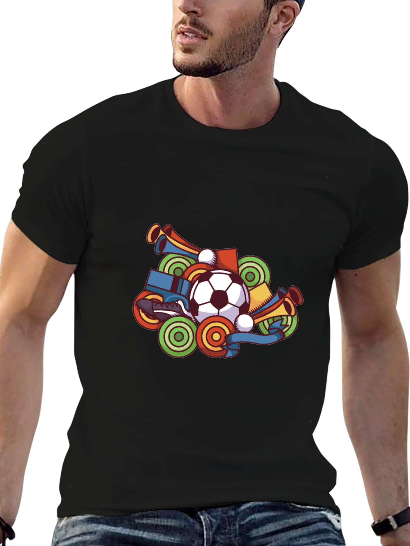 Soccer Fan T-Shirt - Black Graphic Tee