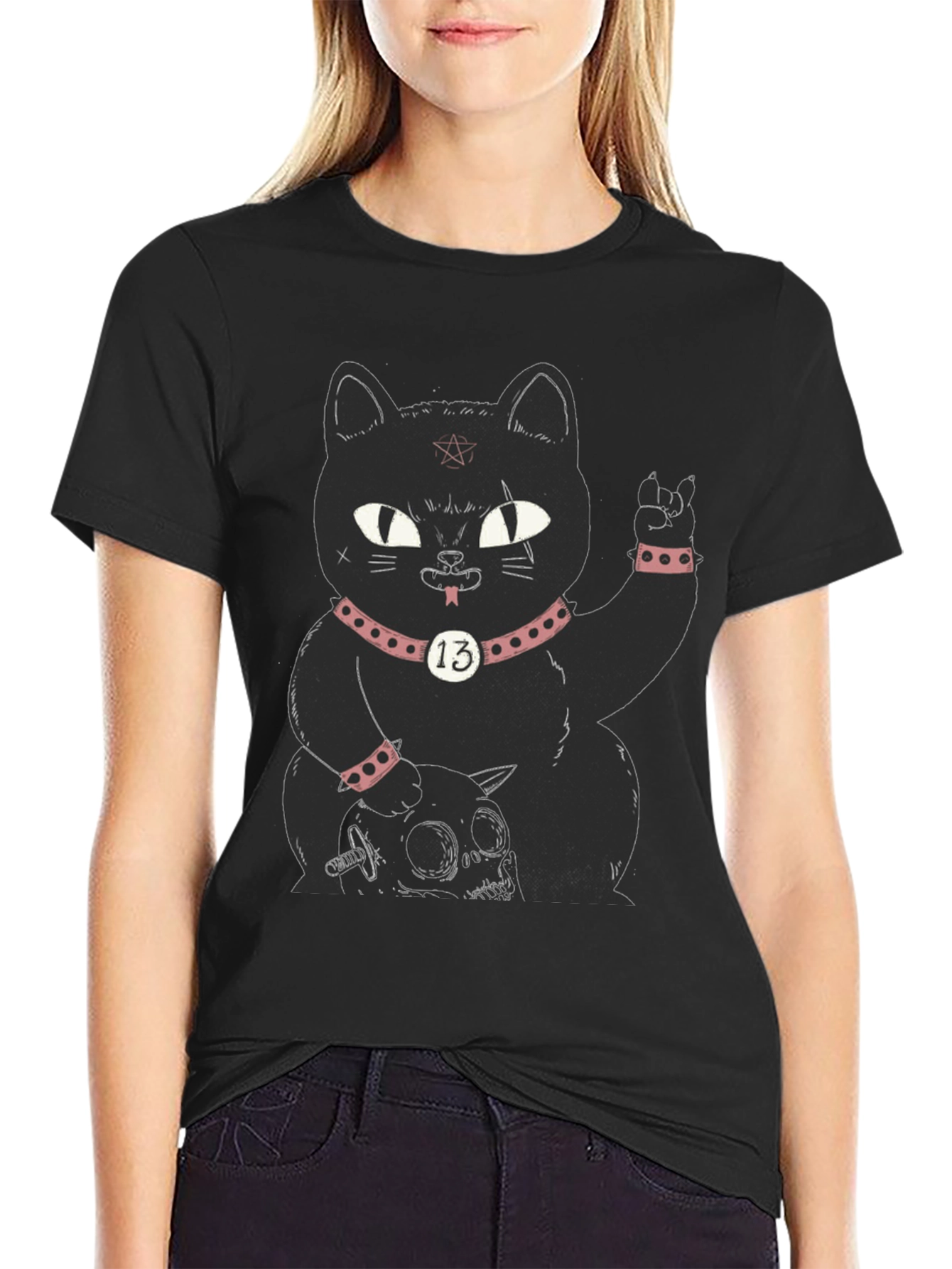 Gothic Black Cat T-Shirt - Rock On!