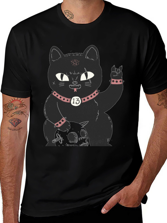 Gothic Black Cat T-Shirt - Rock On!