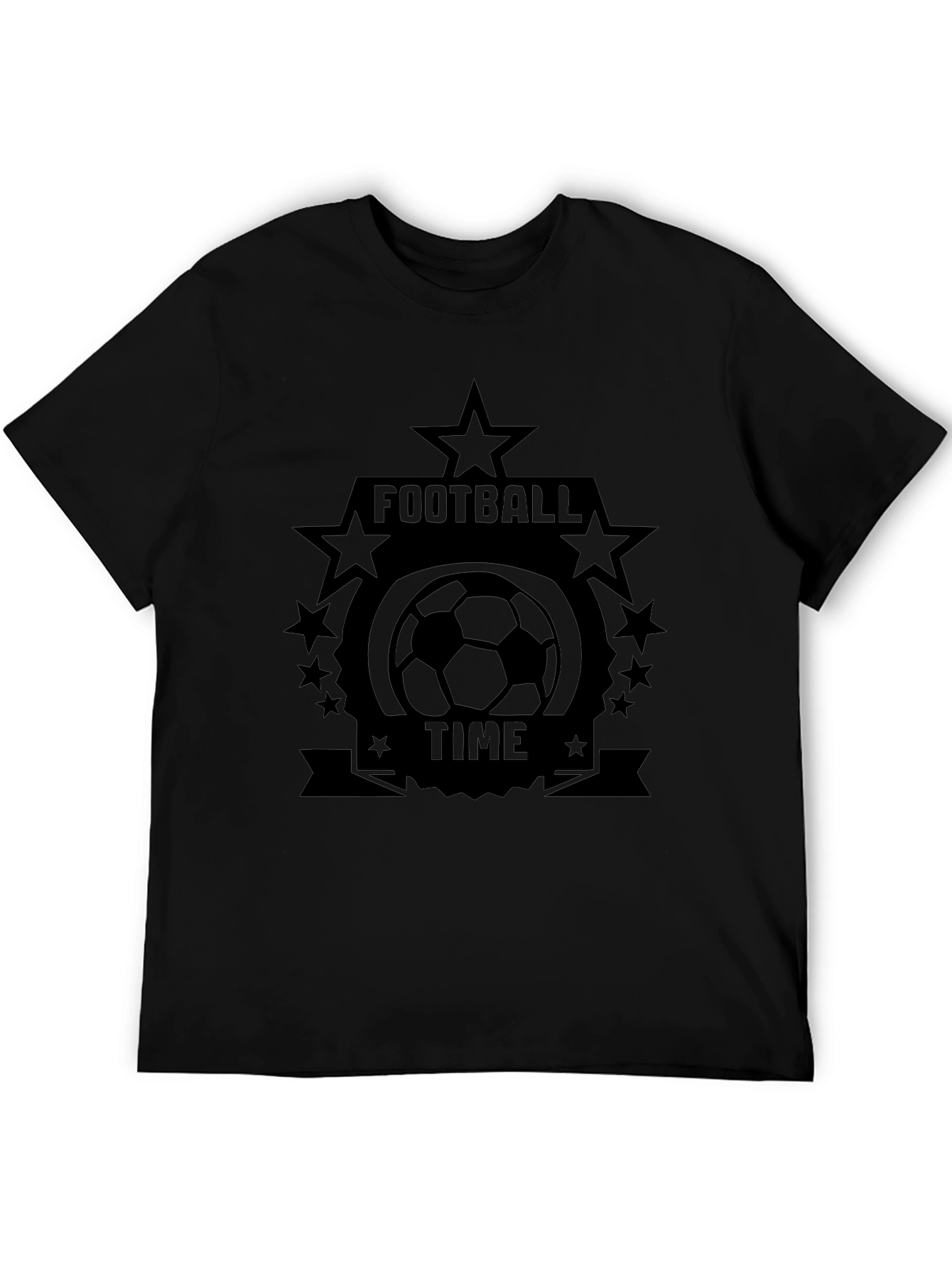 Football Time Black Graphic T-Shirt