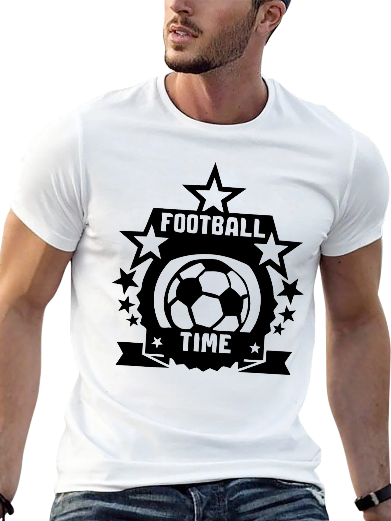 Football Time Black Graphic T-Shirt