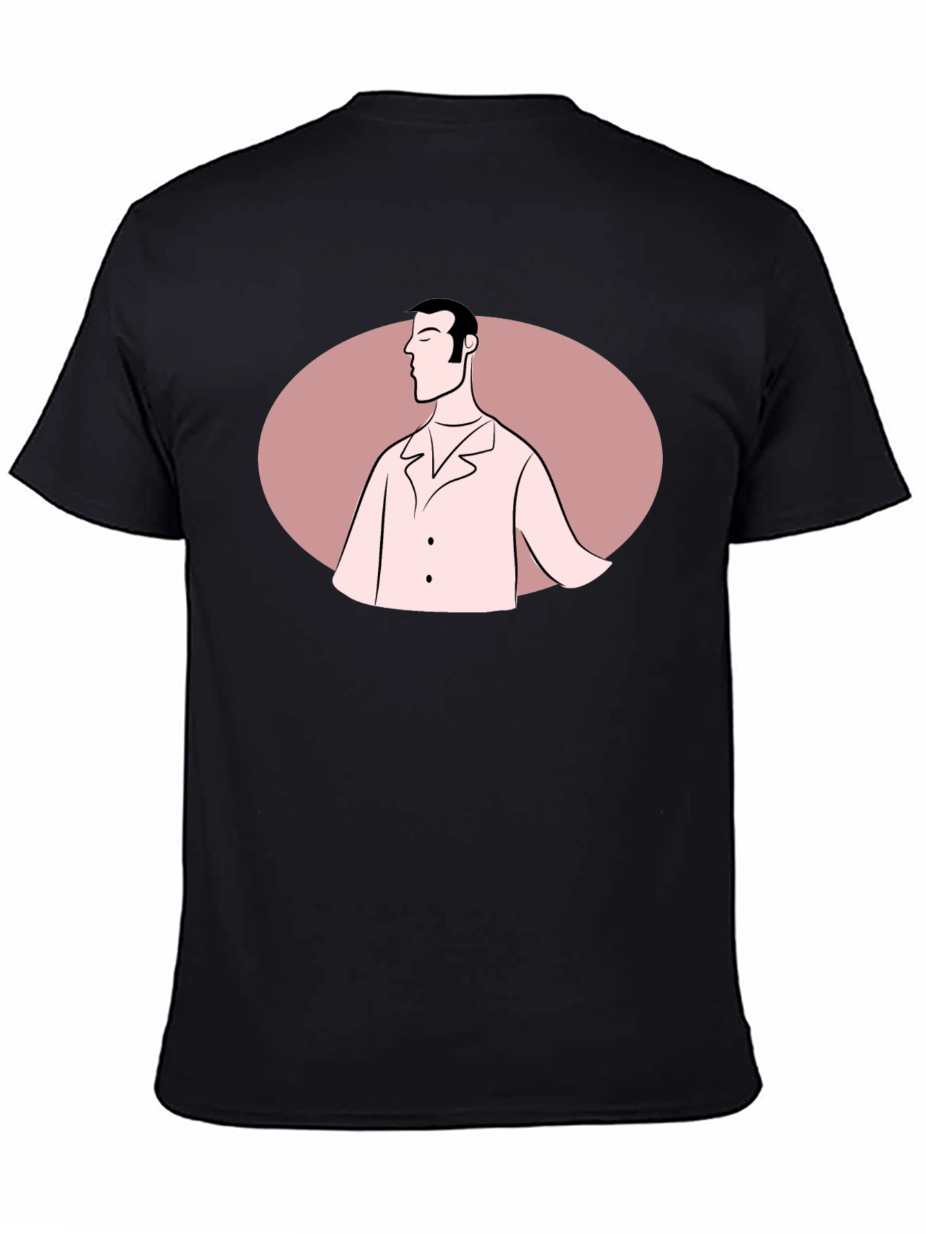 Retro Man Graphic Tee - Black Cotton Blend T-Shirt