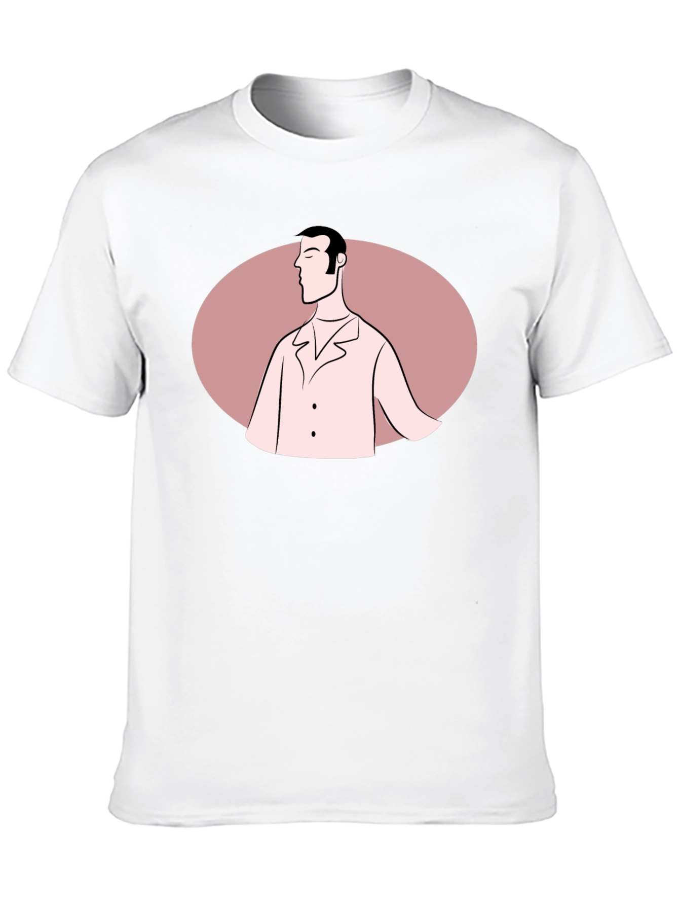 Retro Man Graphic Tee - Black Cotton Blend T-Shirt