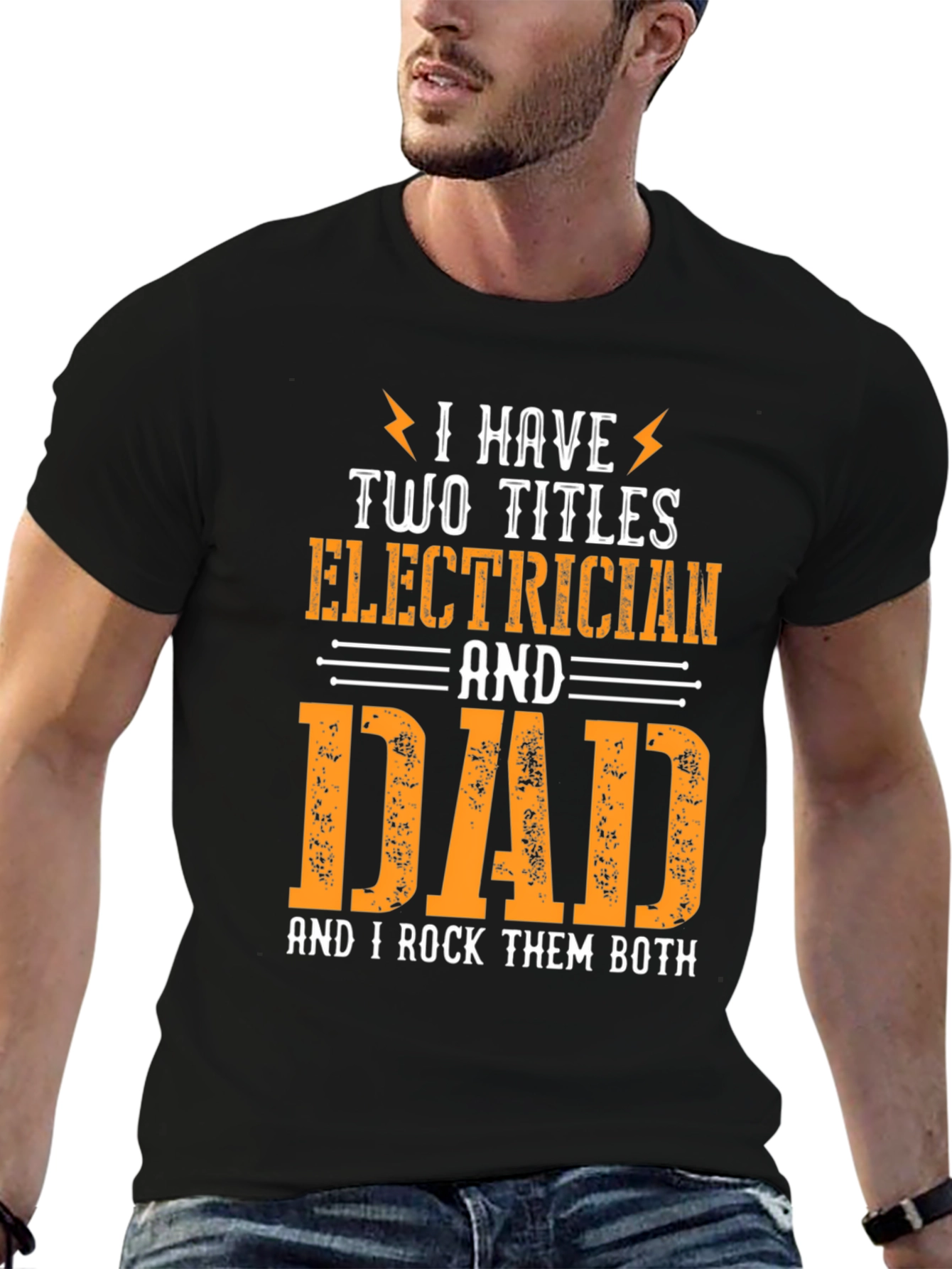 Electrician Dad T-Shirt - I Rock Them Both