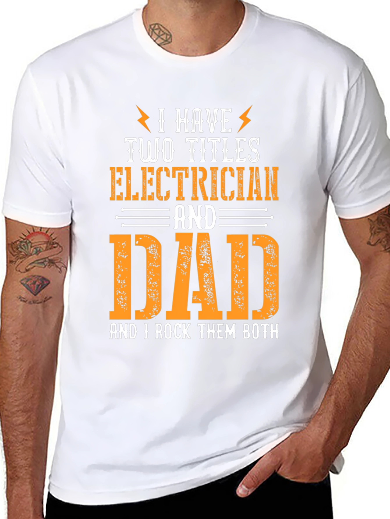 Electrician Dad T-Shirt - I Rock Them Both