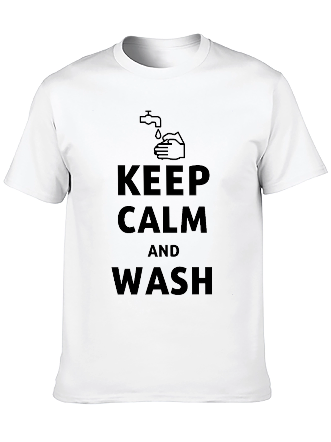 Keep Calm & Wash Black Cotton Tee
