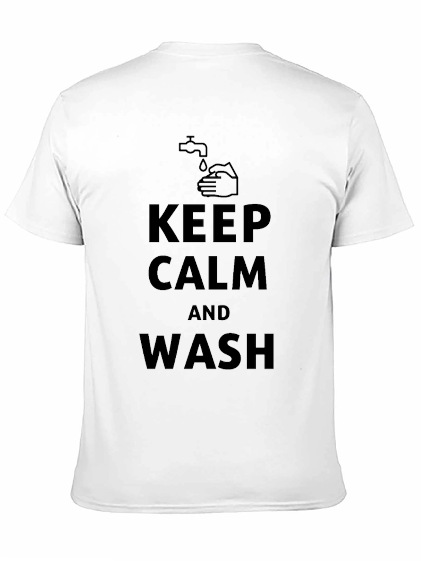 Keep Calm & Wash Black Cotton Tee