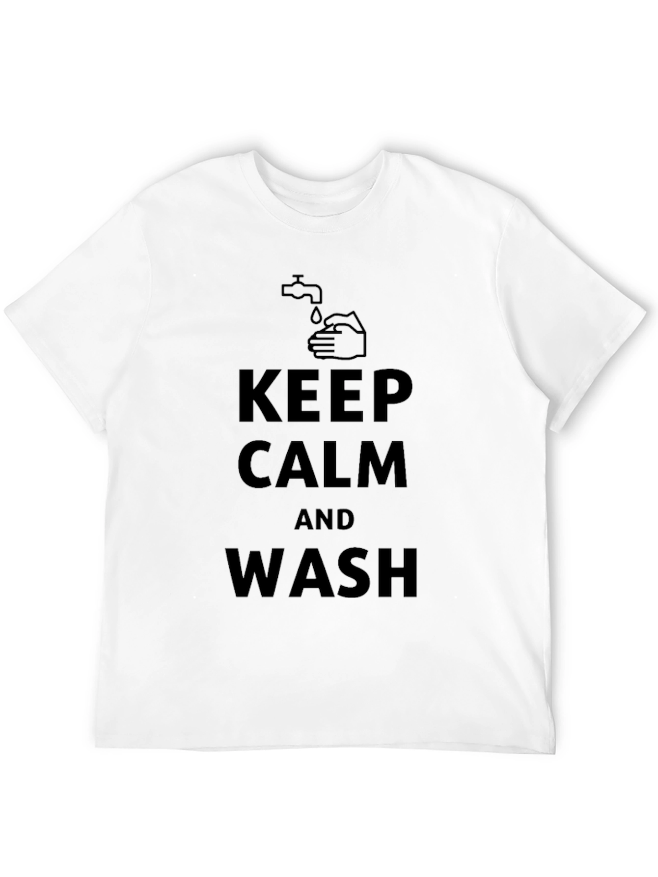 Keep Calm & Wash Black Cotton Tee