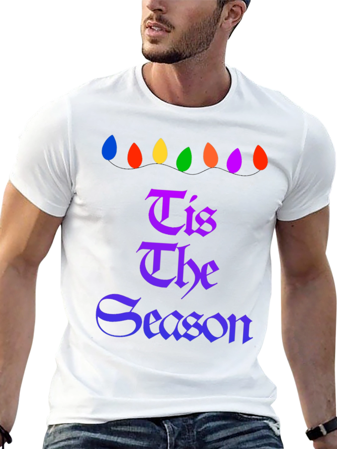 Tis The Season Christmas Lights Graphic Tee