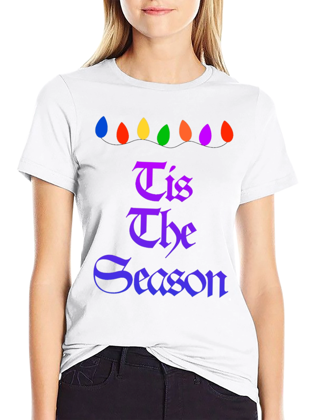Tis The Season Christmas Lights Graphic Tee