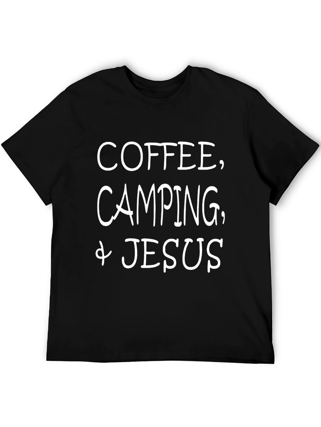 Coffee Camping & Jesus Black T-Shirt