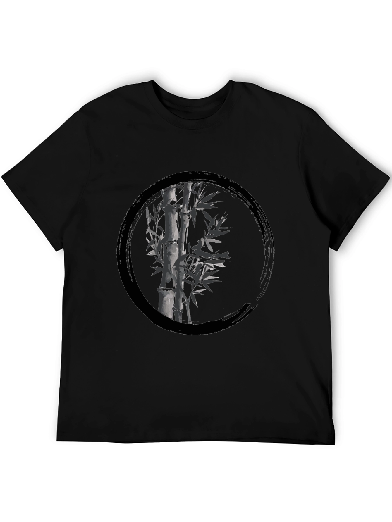 Zen Bamboo Circle Black T-Shirt