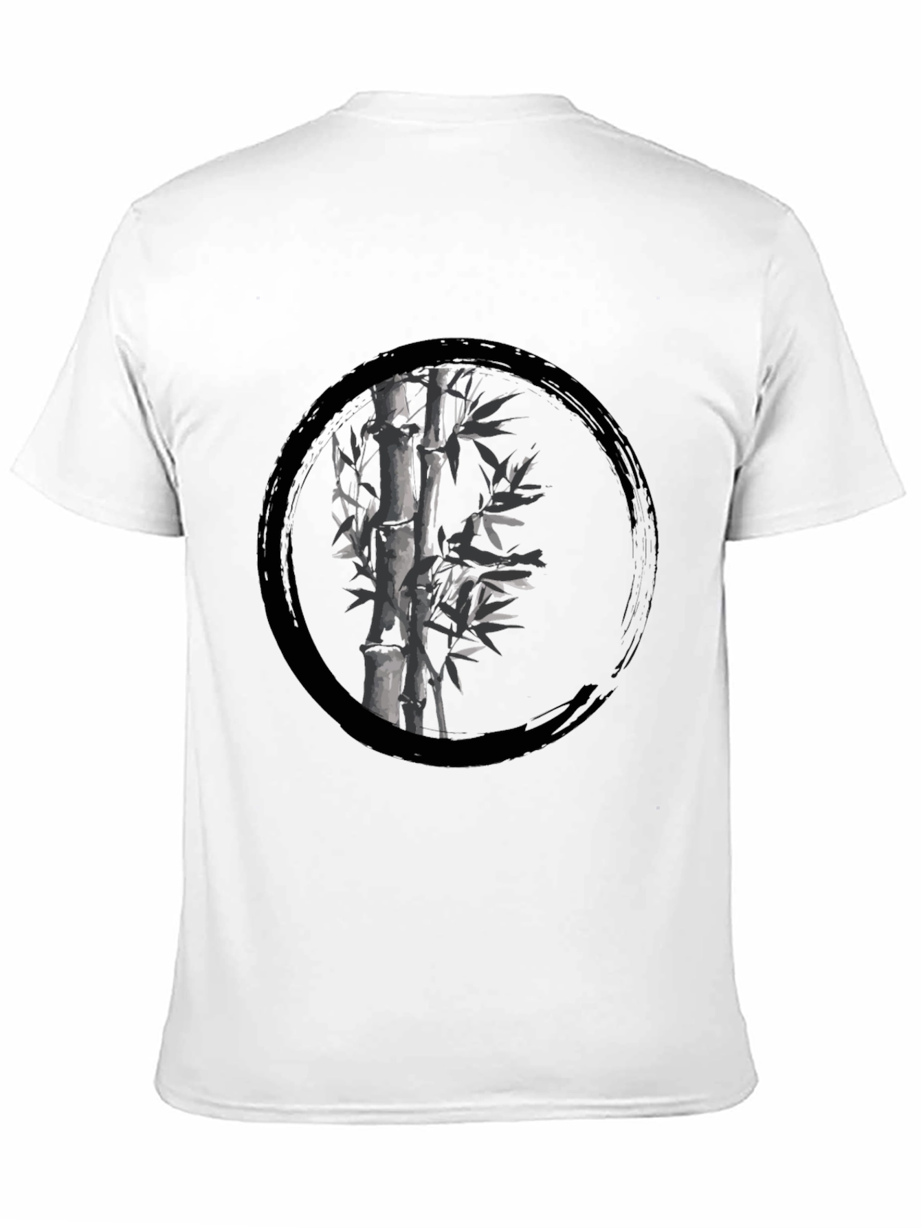 Zen Bamboo Circle Black T-Shirt