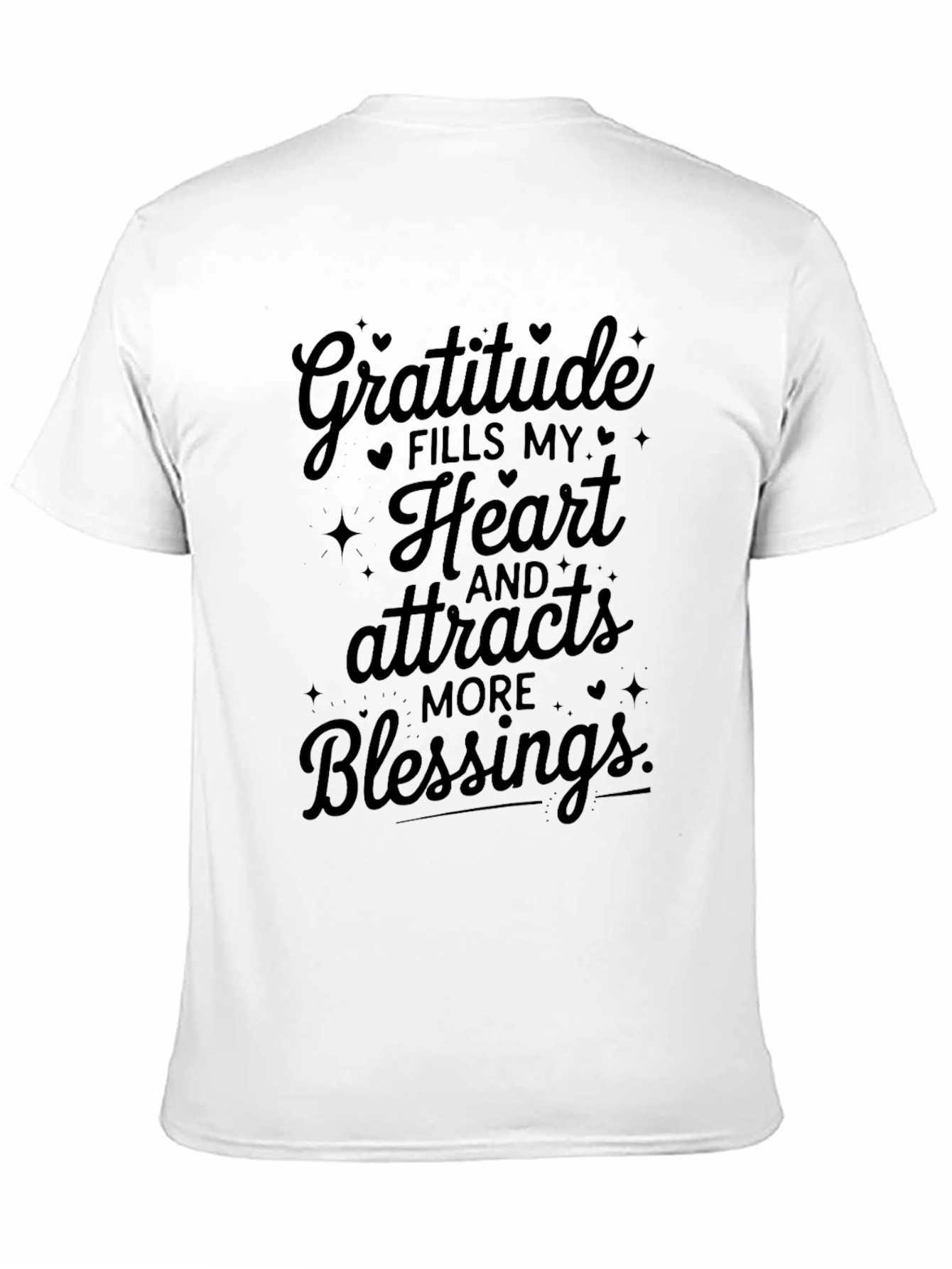 Gratitude Fills My Heart Black T-Shirt
