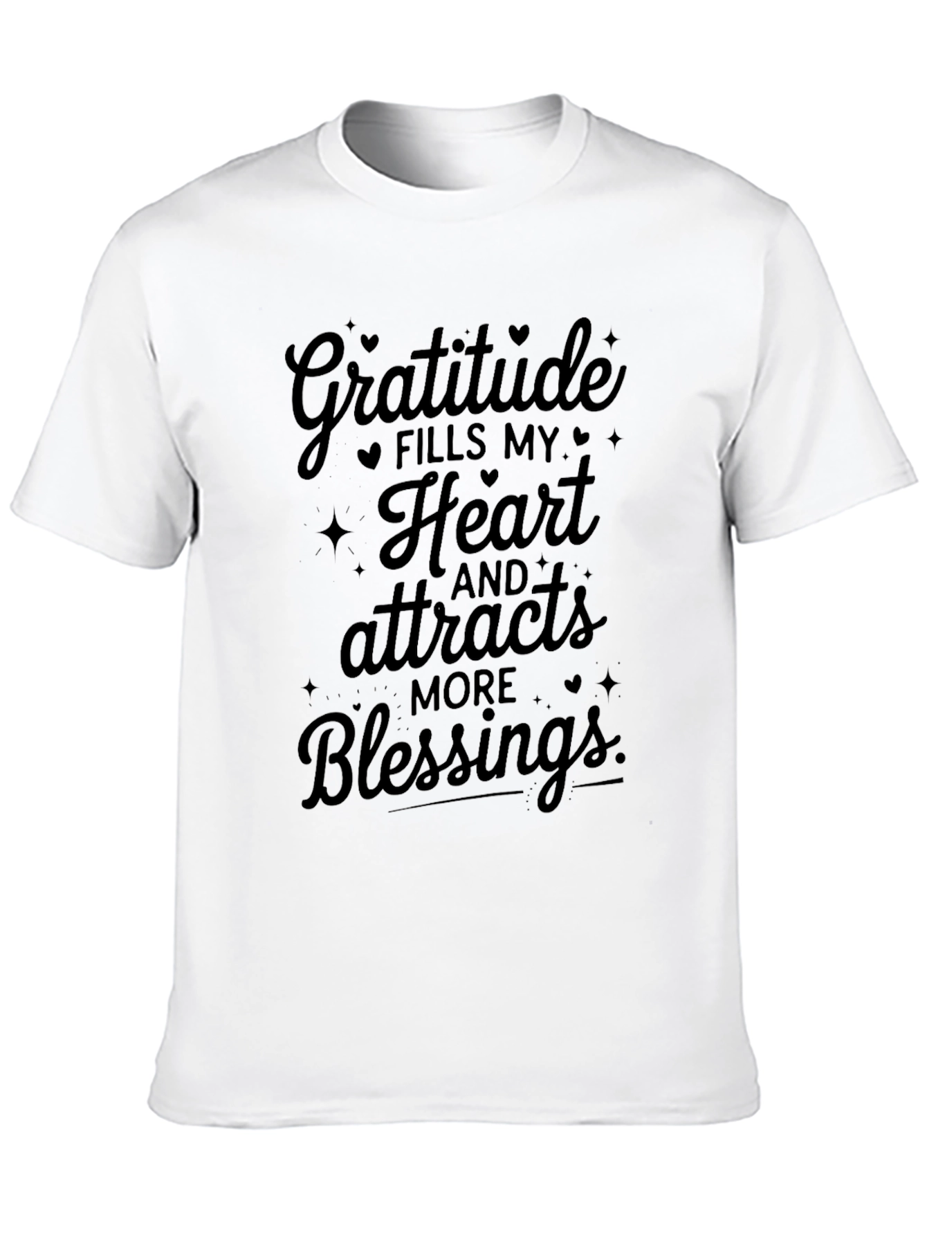 Gratitude Fills My Heart Black T-Shirt
