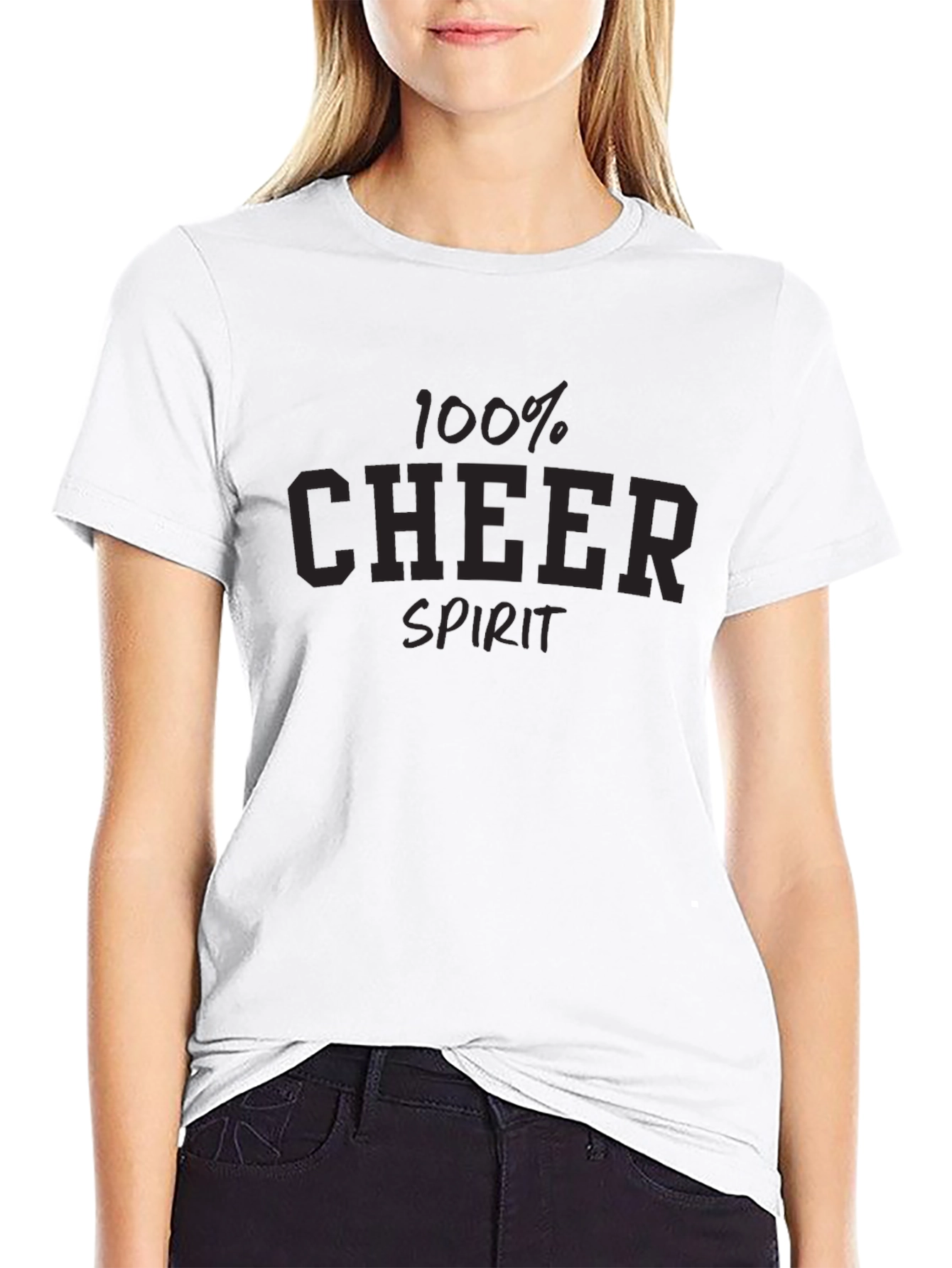 100% Cheer Spirit Graphic Tee - Black