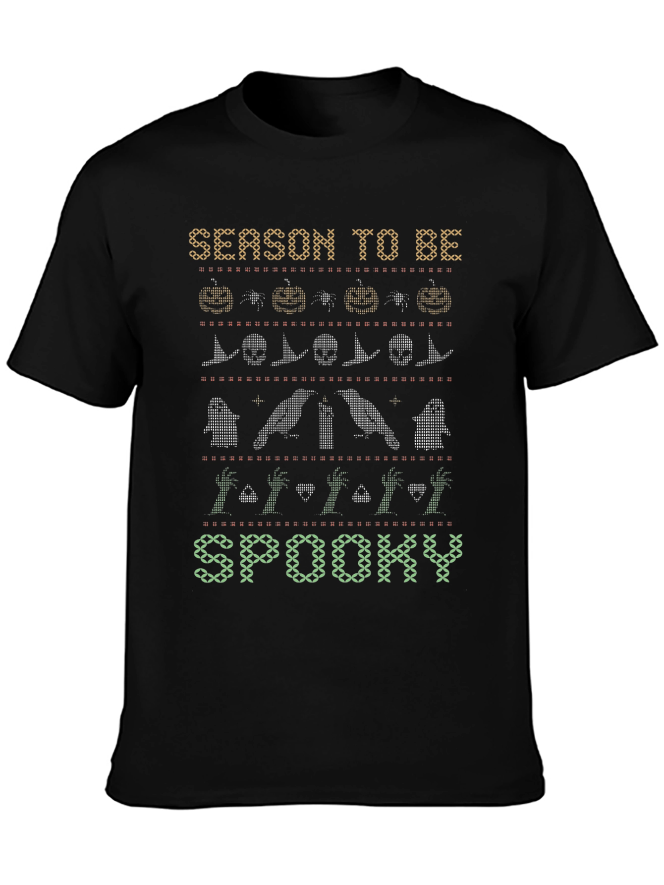 Halloween Season to Be Spooky Knit Style T-Shirt