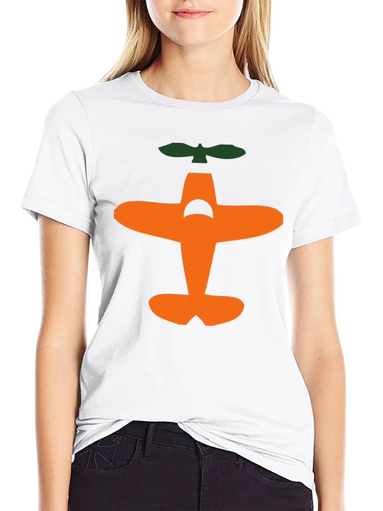 Airplane Graphic Tee - Black Cotton T-Shirt