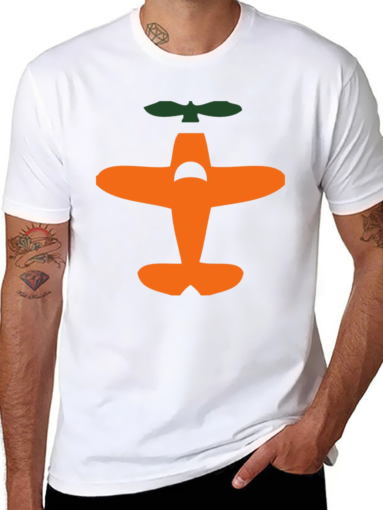 Airplane Graphic Tee - Black Cotton T-Shirt