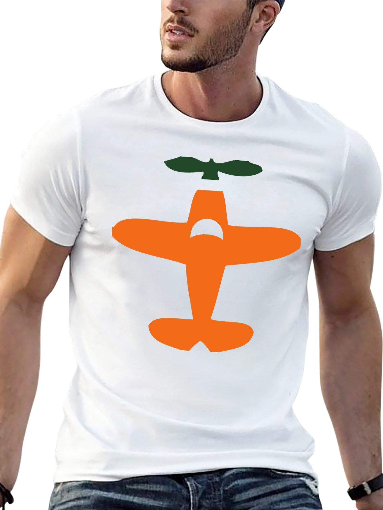 Airplane Graphic Tee - Black Cotton T-Shirt