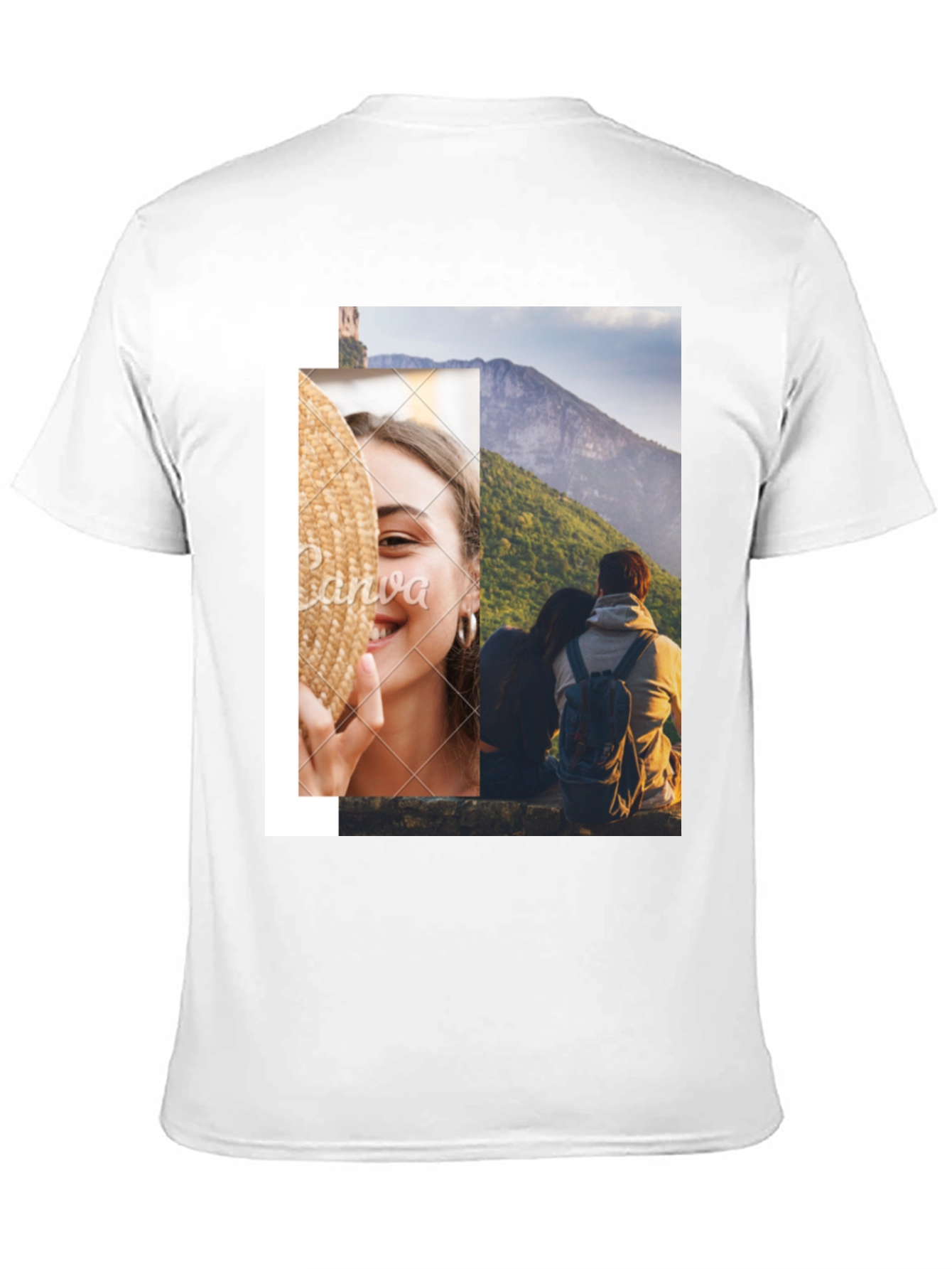 Stylish Graphic Print T-Shirt - Couples Scenic Design
