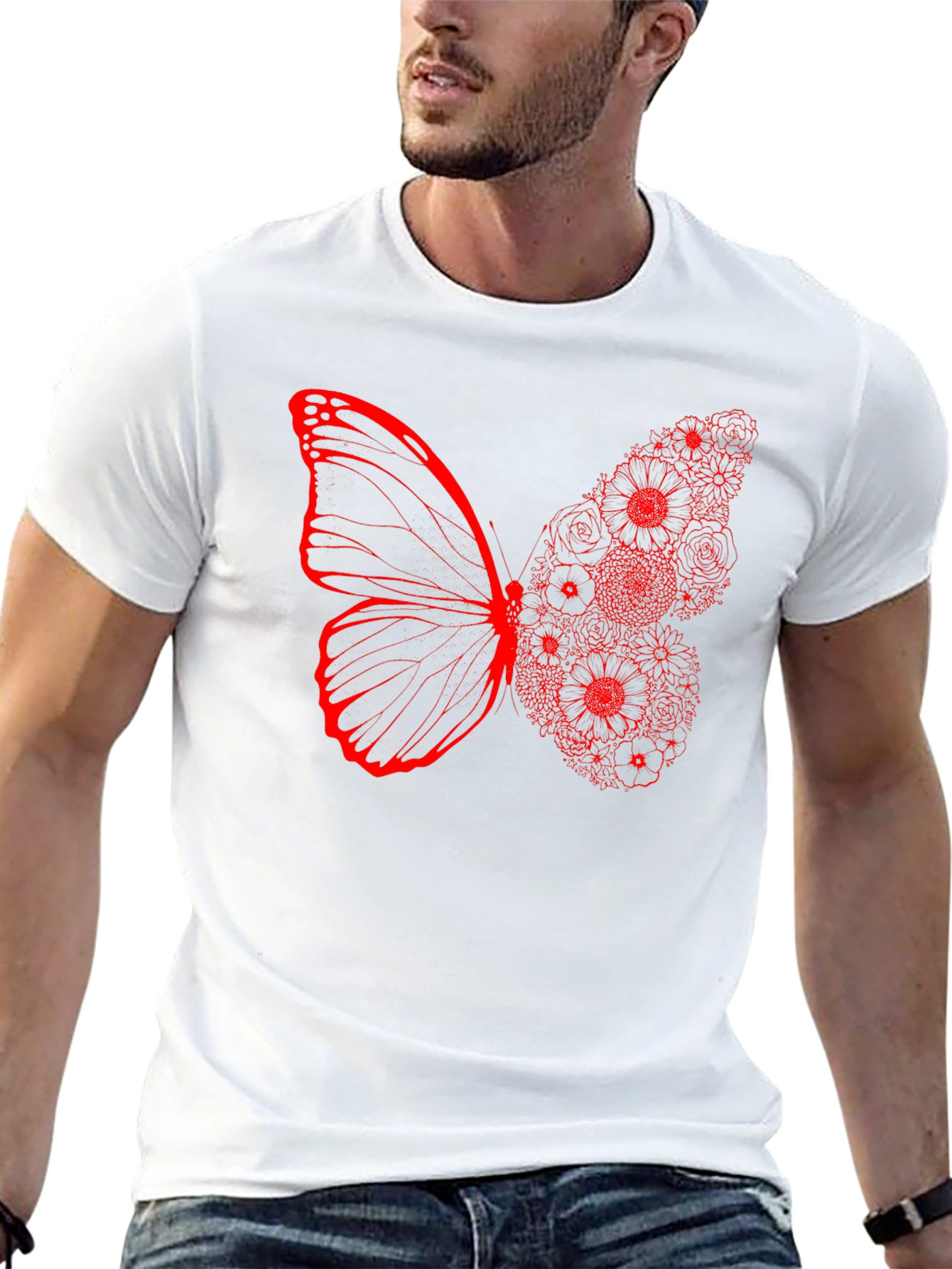 Butterfly Floral Graphic Print Tee