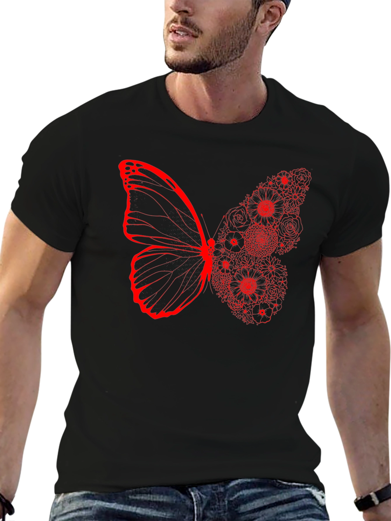 Butterfly Floral Graphic Print Tee