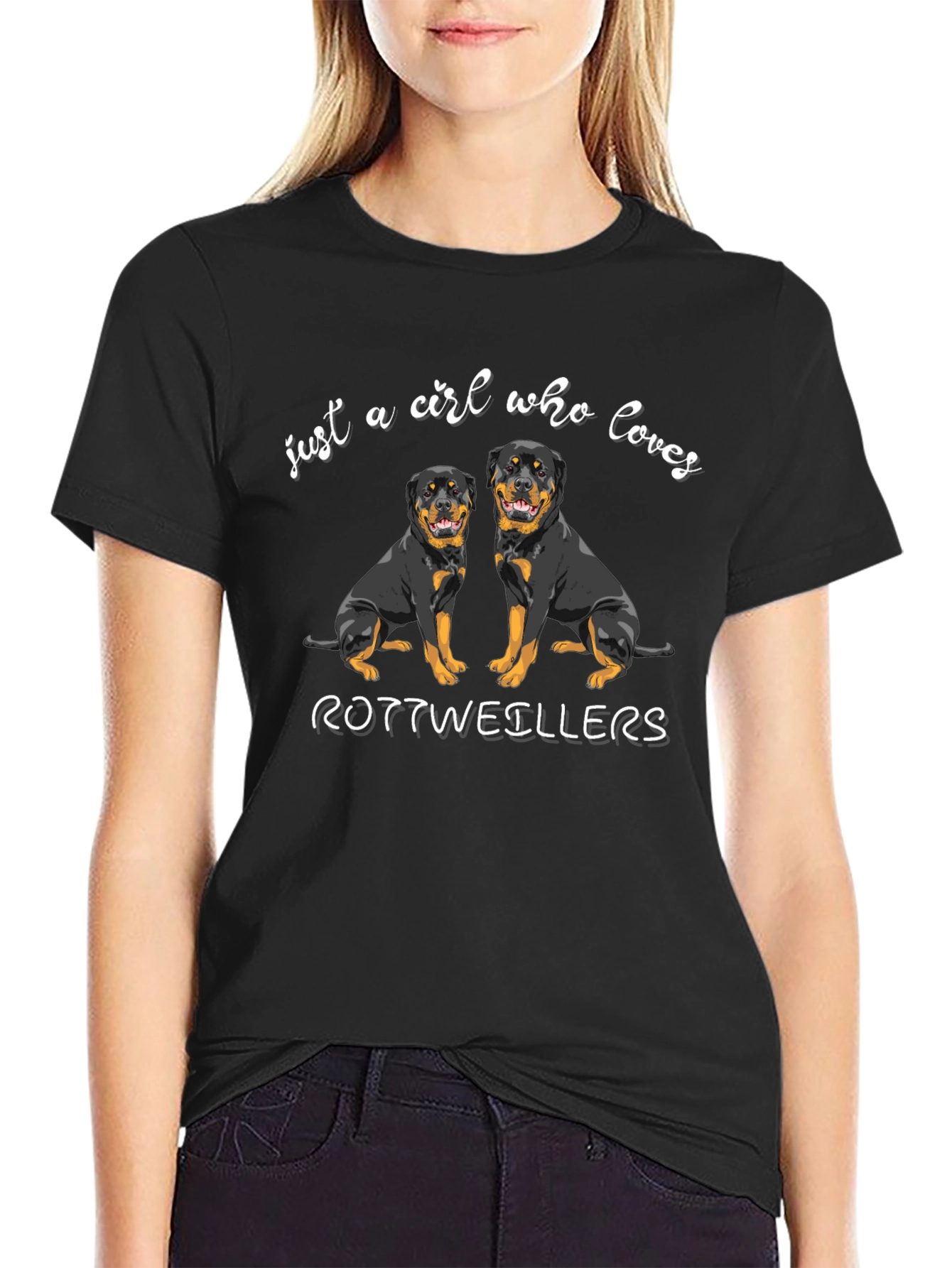 Rottweiler Lovers Black T-Shirt