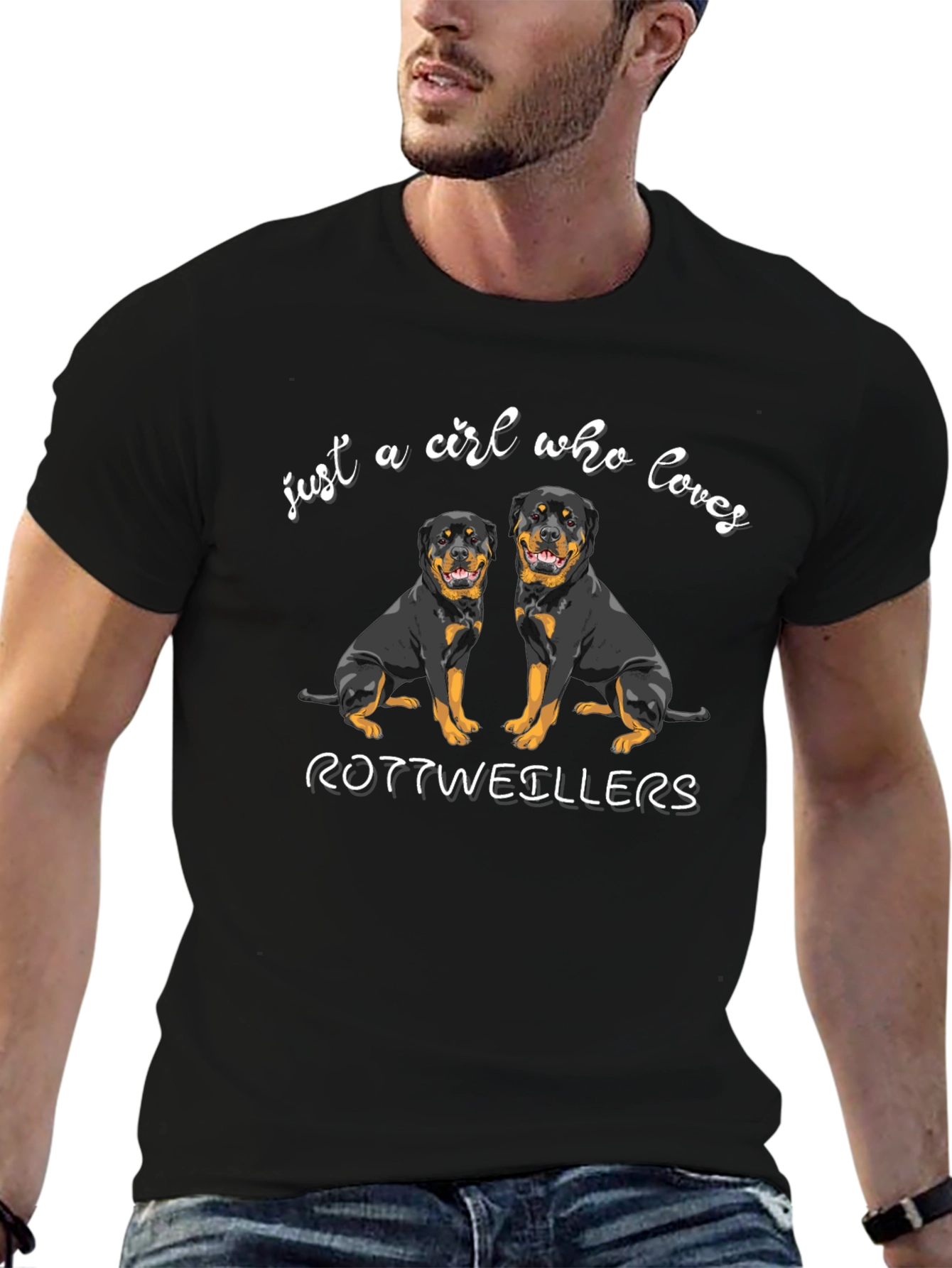 Rottweiler Lovers Black T-Shirt