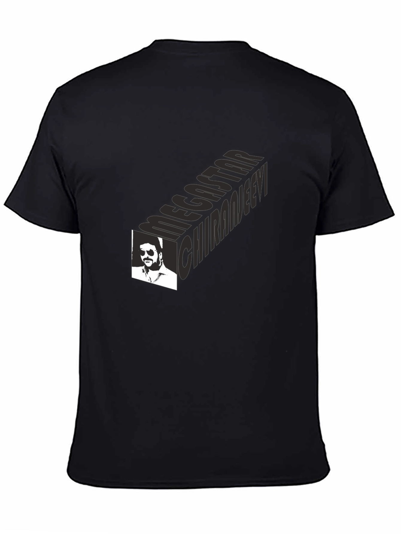 Megastar Chiranjeevi Black Graphic Tee