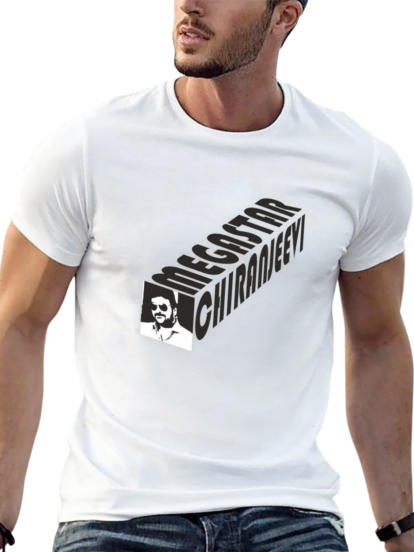 Megastar Chiranjeevi Black Graphic Tee