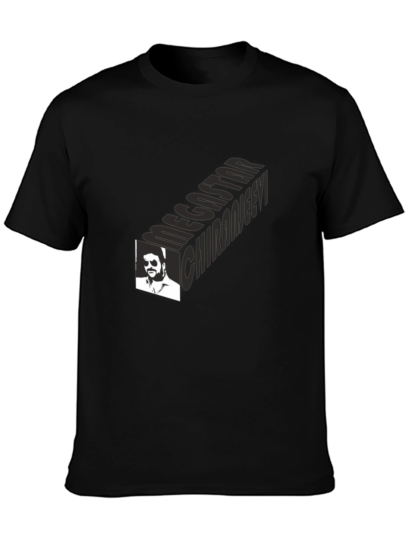 Megastar Chiranjeevi Black Graphic Tee