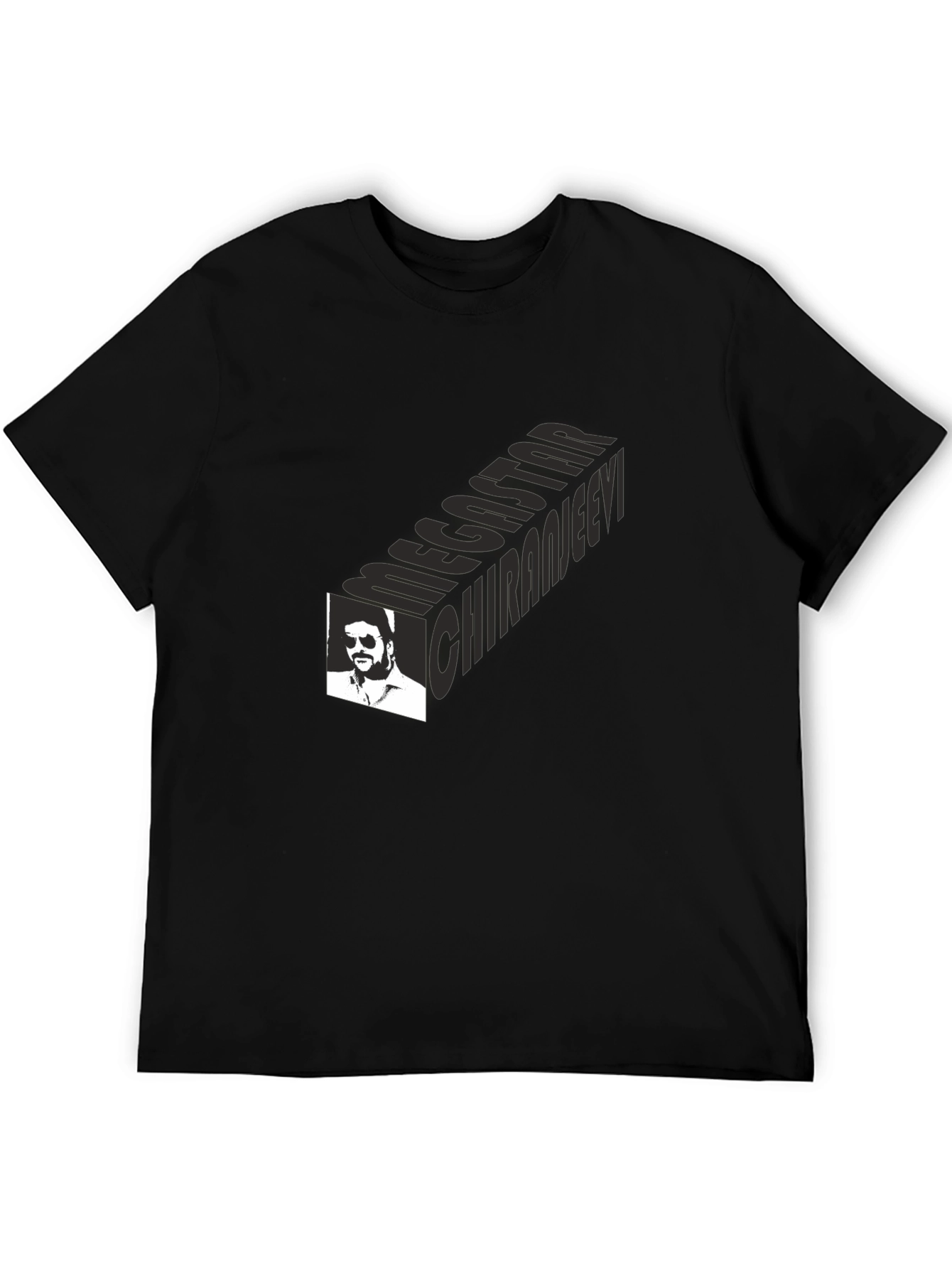 Megastar Chiranjeevi Black Graphic Tee