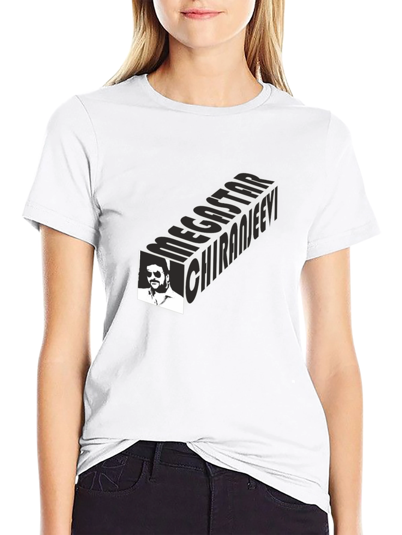 Megastar Chiranjeevi Black Graphic Tee
