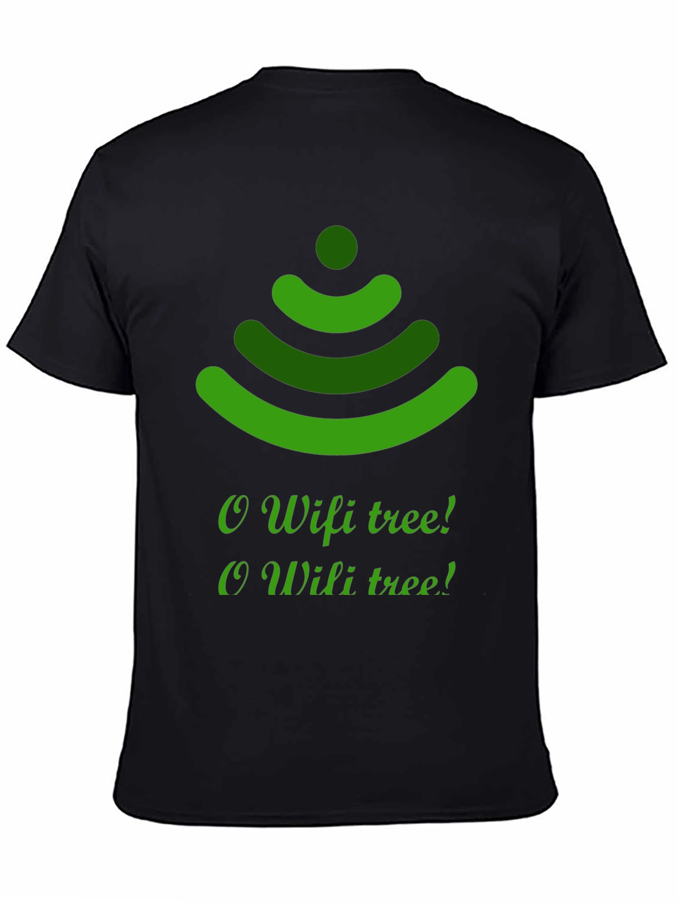 O Wifi Tree T-Shirt - Black Holiday Tee