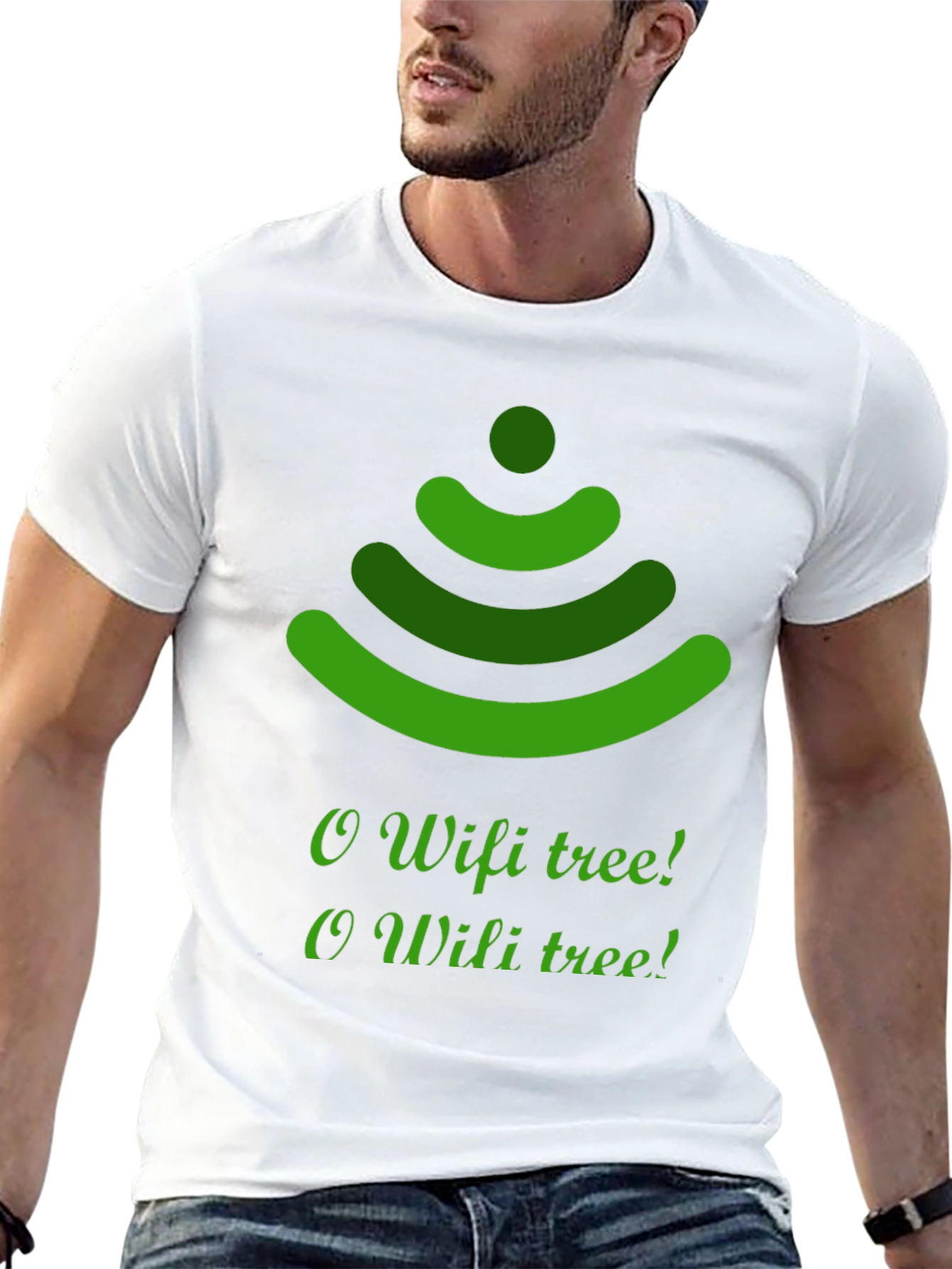 O Wifi Tree T-Shirt - Black Holiday Tee