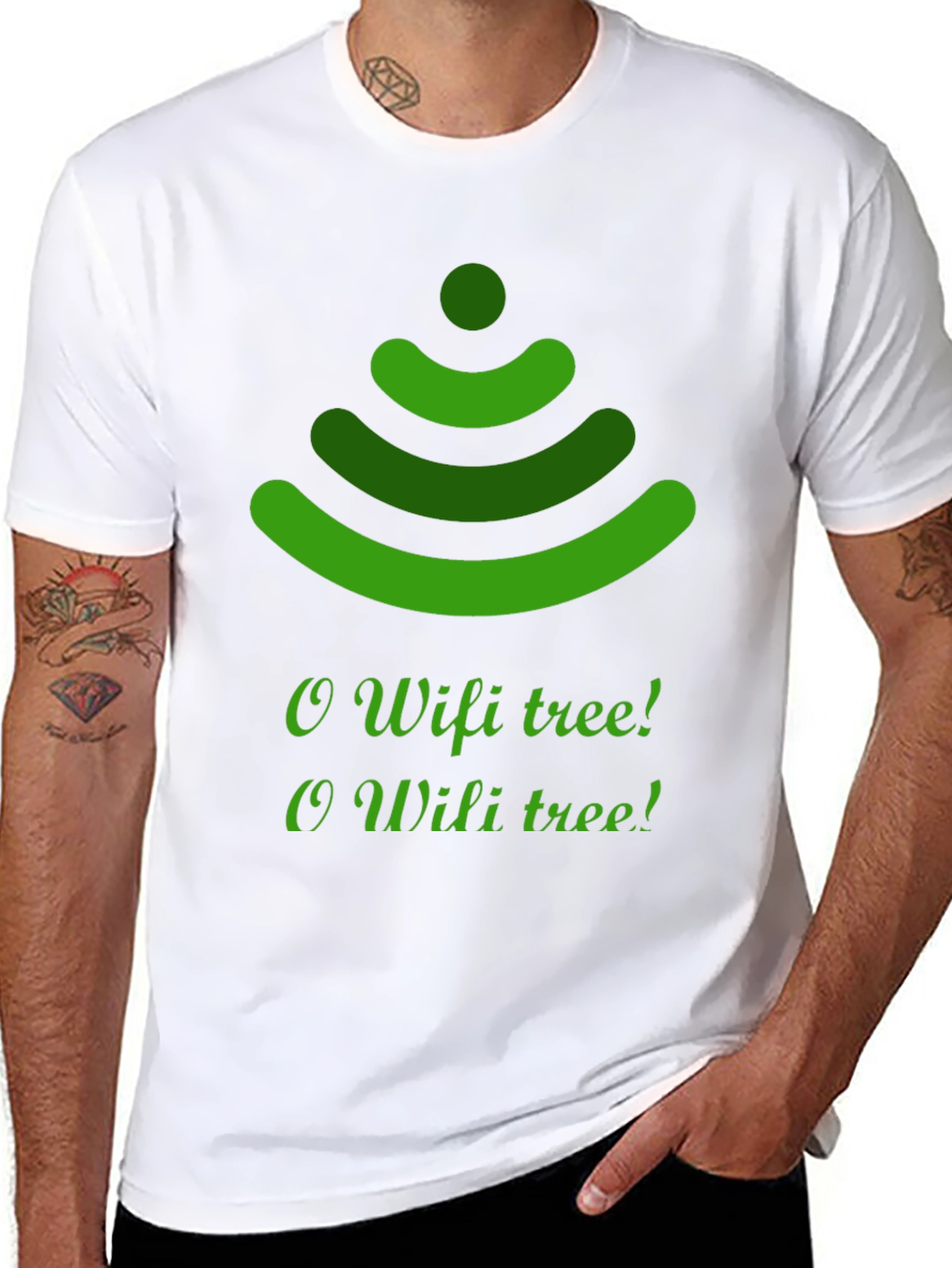 O Wifi Tree T-Shirt - Black Holiday Tee