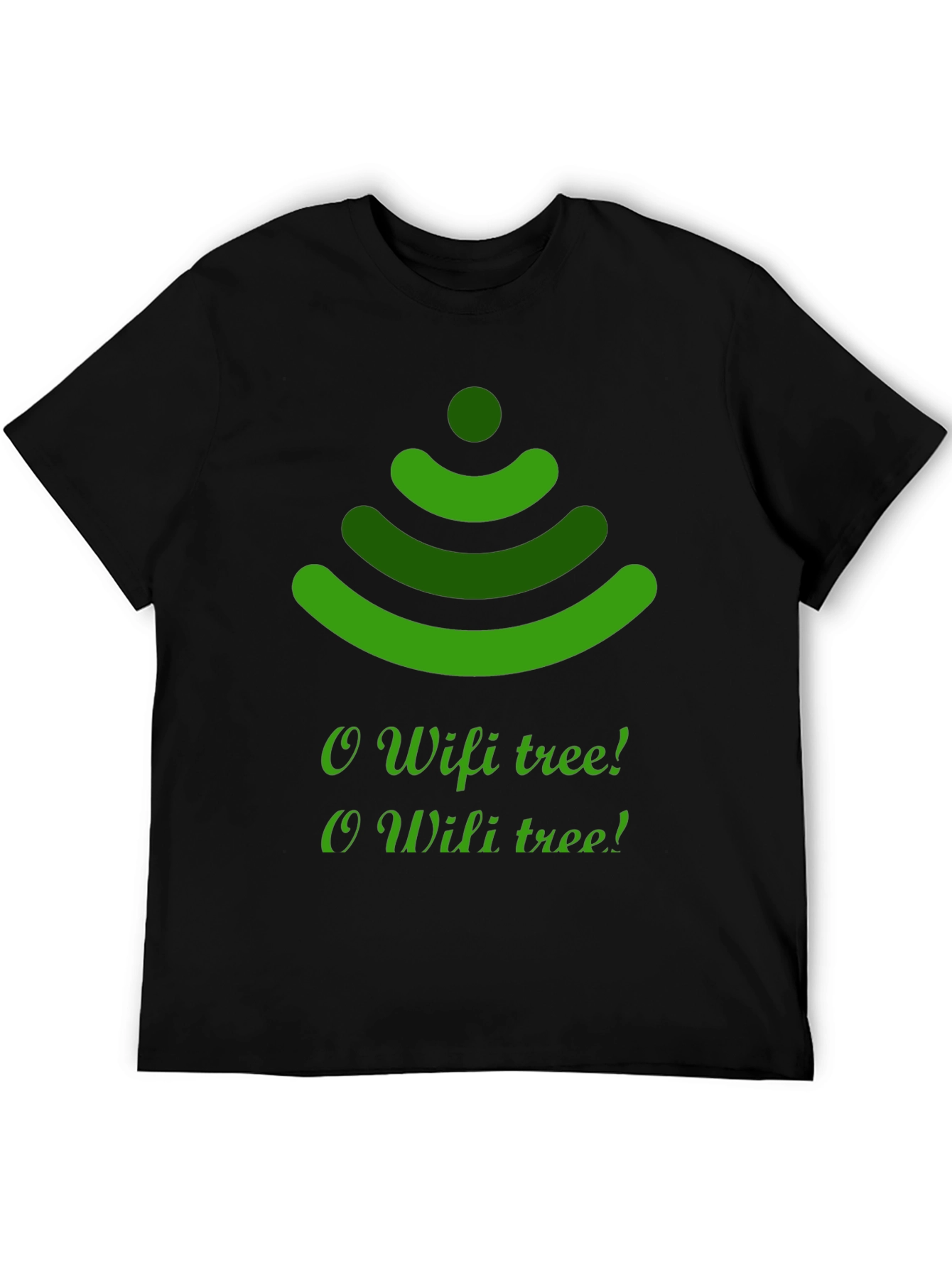 O Wifi Tree T-Shirt - Black Holiday Tee