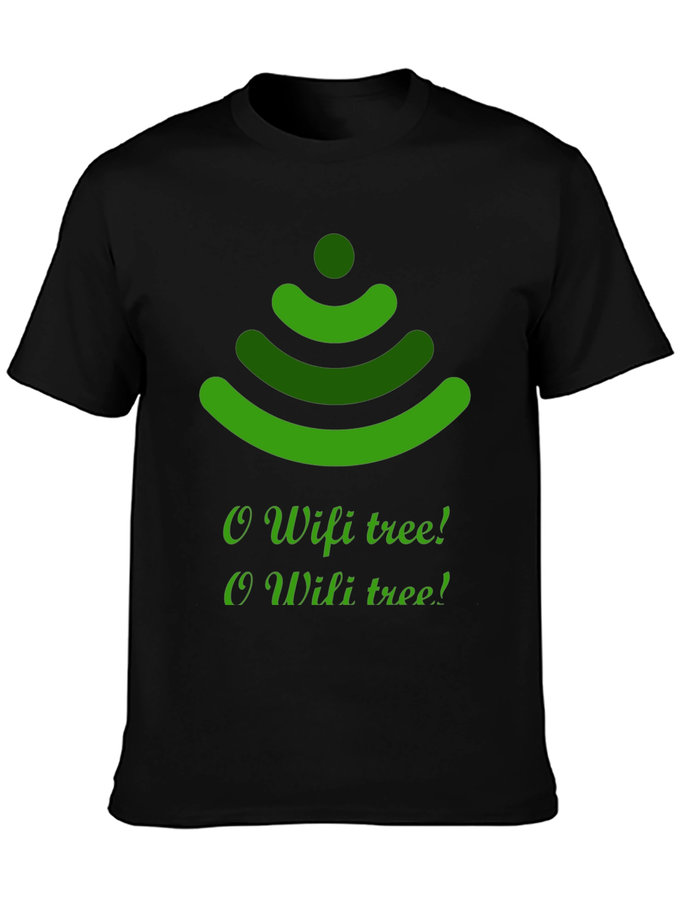 O Wifi Tree T-Shirt - Black Holiday Tee