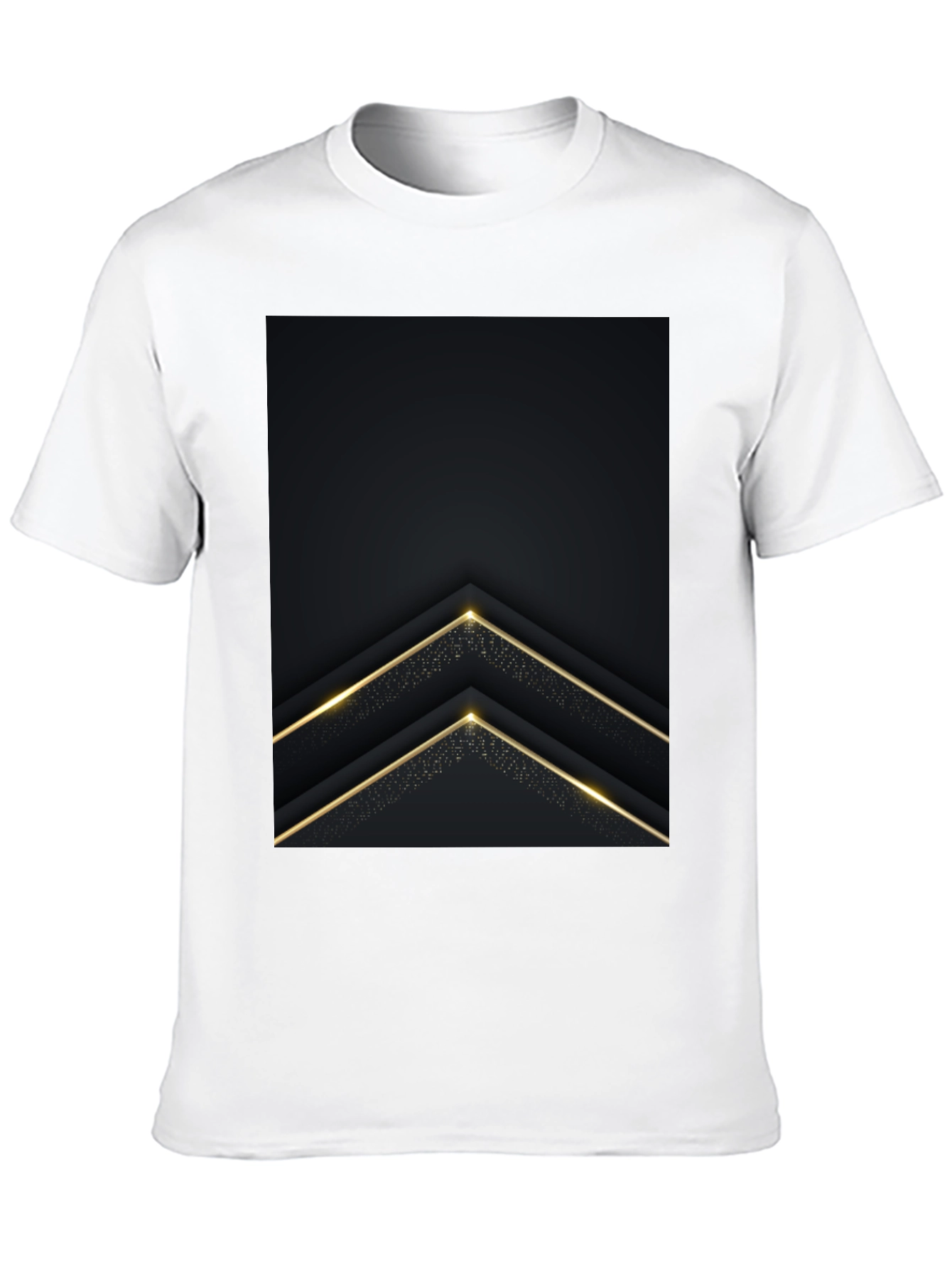 Modern Black Tee with Gold Arrow Design