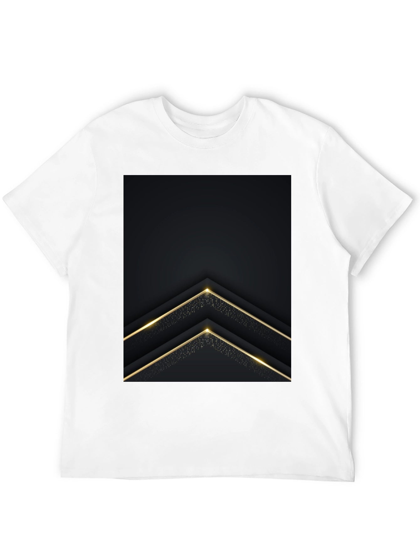 Modern Black Tee with Gold Arrow Design