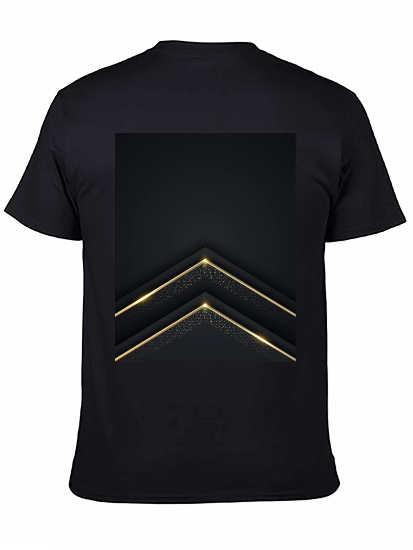 Modern Black Tee with Gold Arrow Design
