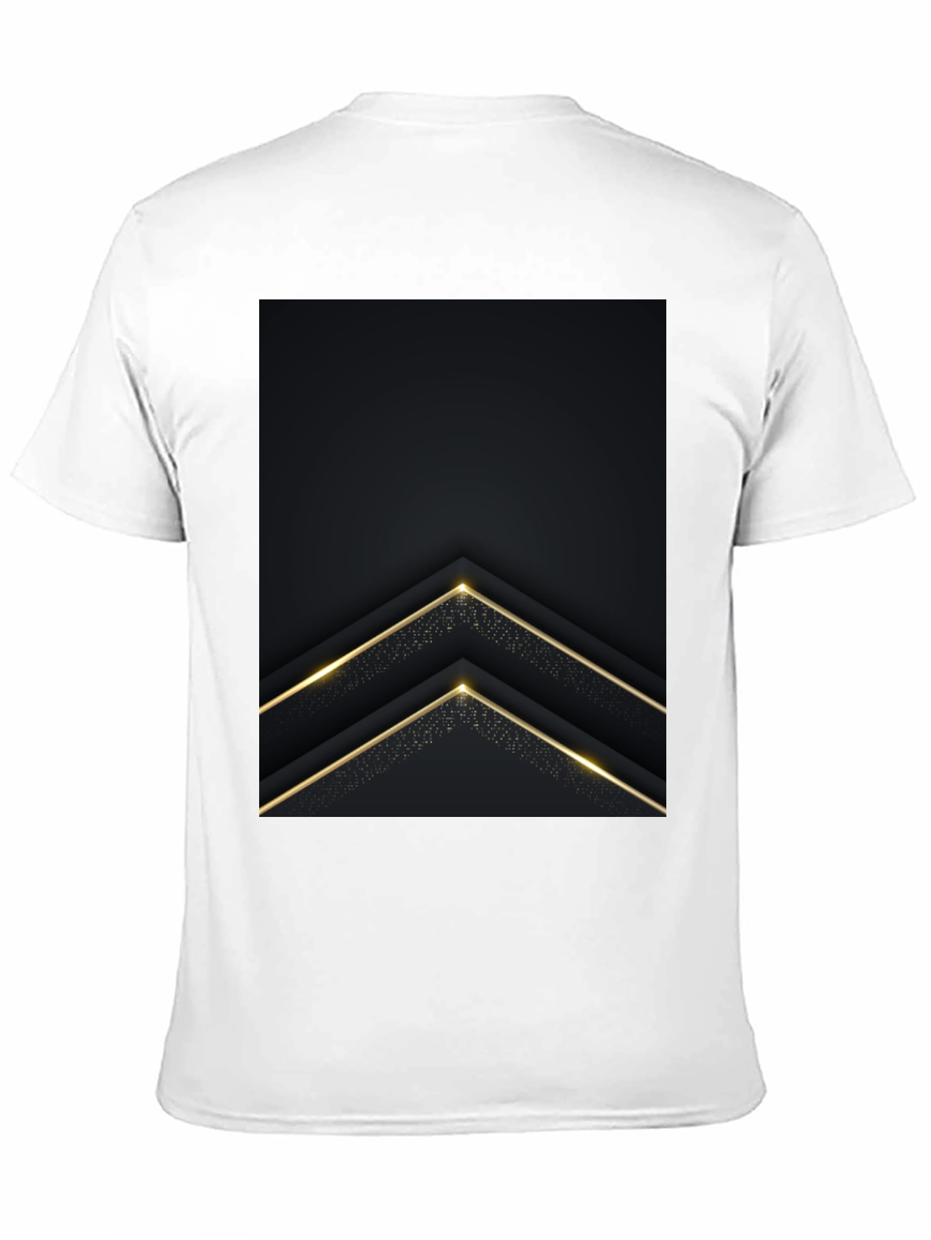Modern Black Tee with Gold Arrow Design