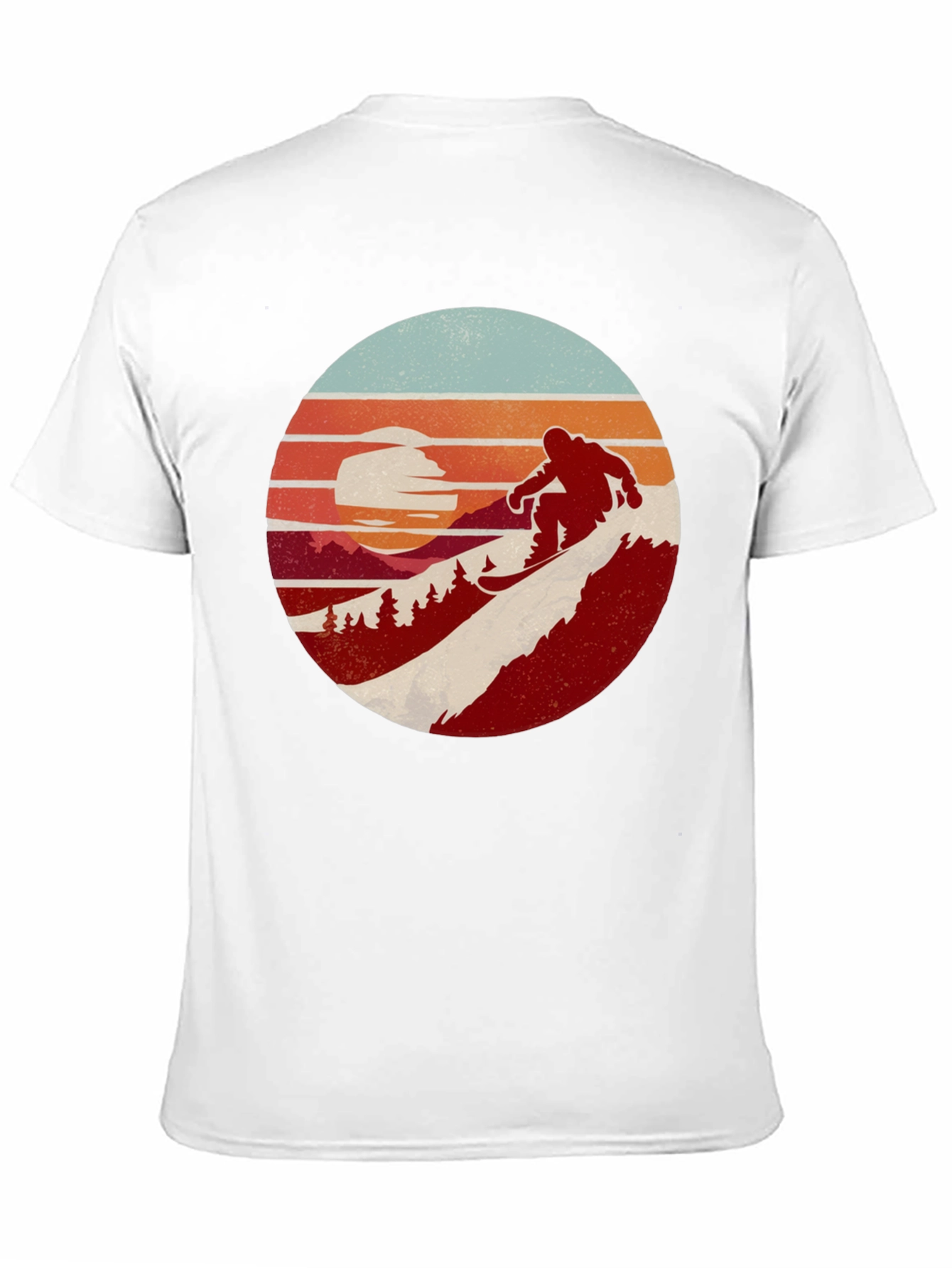 Retro Snowboarder Sunset Graphic Tee